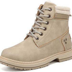 Ankle Boots for Women Low Heel Work Combat Boots Waterproof Winter Snow Boots